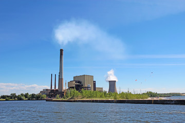 Power plant on Lake Michigan in Indiana