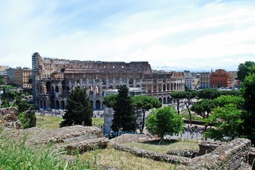 Colosseum was built in the first century in Rome city.
