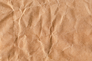 Brown Kraft Paper Bag Crushed Crumpled Smeared Grunge Texture