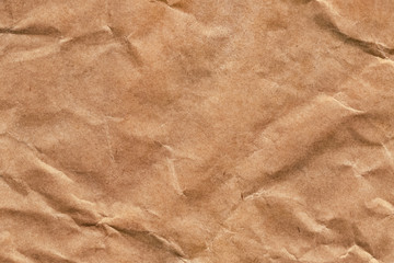 Brown Kraft Paper Bag Crushed Crumpled Smeared Grunge Texture