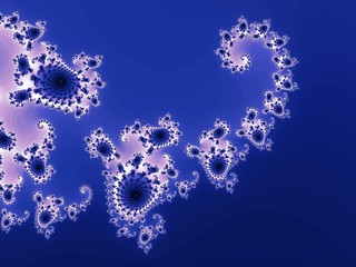 Decorative fractal spiral in a blue colors
