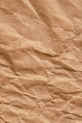 Fototapeta na wymiar Brown Kraft Paper Bag Crushed Crumpled Smeared Grunge Texture