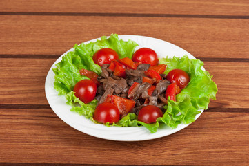 Roasted beef and mushrooms