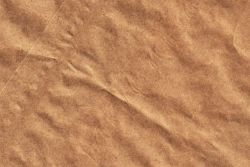 Brown Recycle Kraft Paper Bag Crumpled Grunge Texture - Detail