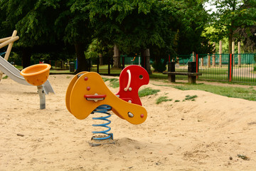 Playground toy on spring