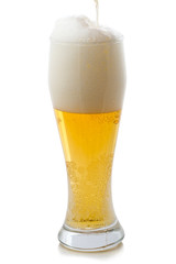 Pour a full glass of beer