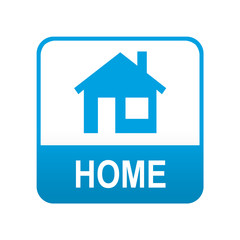 Etiqueta tipo app azul HOME
