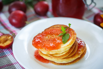 pancakes with plum jam