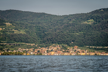 Iseo village from the lake, Brescia Italy