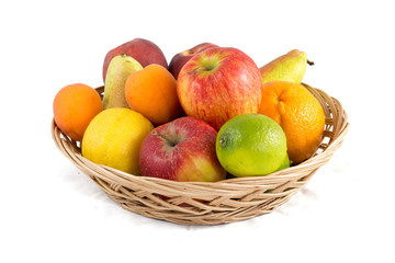 Fruit basket with several fruits