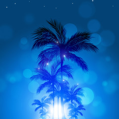 Naklejka na ściany i meble Summer Tropical Blue Background
