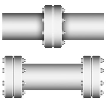 Element with straight pipe flanges