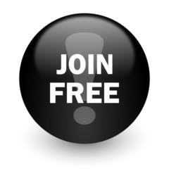 join free black glossy internet icon