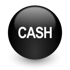 cash black glossy internet icon