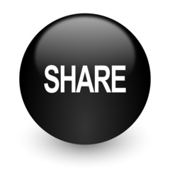 share black glossy internet icon