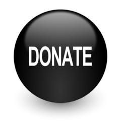 donate black glossy internet icon