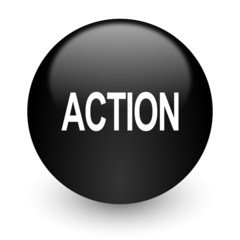action black glossy internet icon