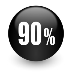 90 percent black glossy internet icon