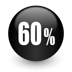 60 percent black glossy internet icon