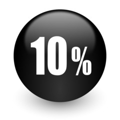 10 percent black glossy internet icon