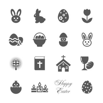 Easter icons set.