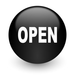 open black glossy internet icon