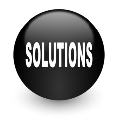 solutions black glossy internet icon