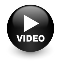 video black glossy internet icon