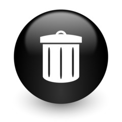 recycle black glossy internet icon