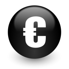 euro black glossy internet icon