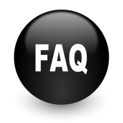 faq black glossy internet icon