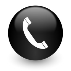 phone black glossy internet icon