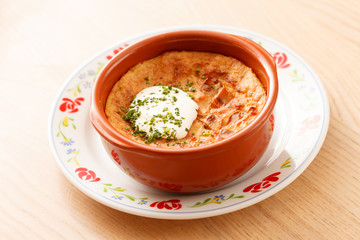 roasted potatoes in the pot