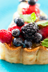 cake with fresh berries