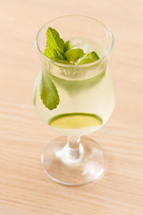 cocktail with lime and mint