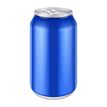 Blue Metal Aluminum Beverage Drink Can