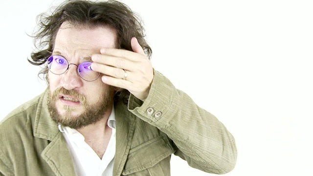 Man worried about hair loss problem