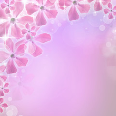 Spring background with periwinkle flower