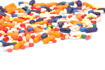 Pills isolated on white background