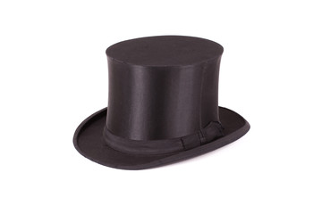 Black silk hat on a white background