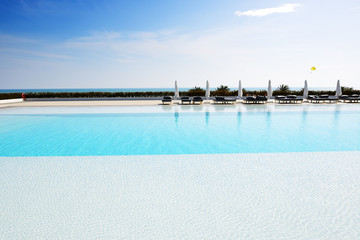 Fototapeta na wymiar The swimming pool at luxury hotel, Antalya, Turkey