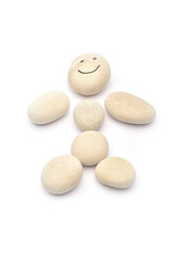 Pile of stones isolated on white background