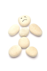 Pile of stones isolated on white background