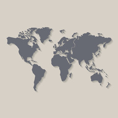 Fototapeta na wymiar World map, vector illustration