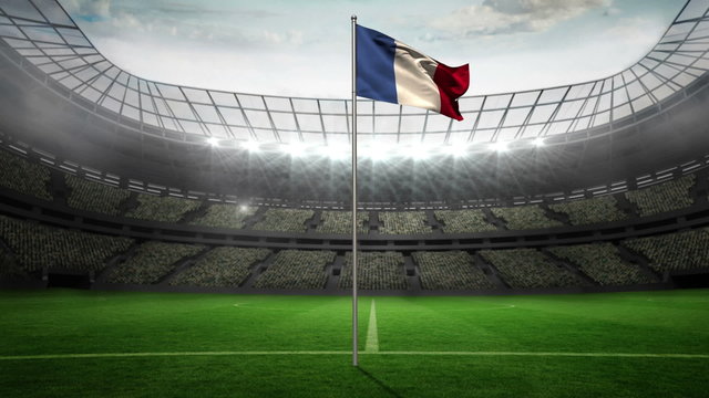 France national flag waving on flagpole