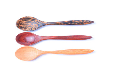 Wooden spoon on White background