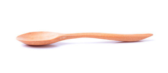 Wooden spoon on White background