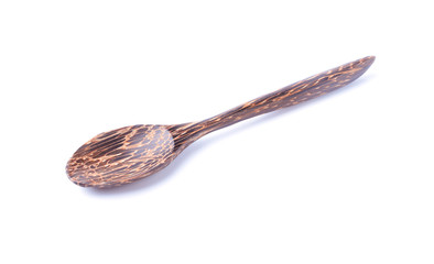 Wooden spoon on White background