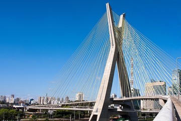 Fototapeta na wymiar Cable-stayed bridge in Sao Paulo, Brazil