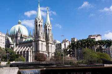 Fototapeta na wymiar Catedral da Sé, Sao Paulo, Brazil - ground zero of São Paulo